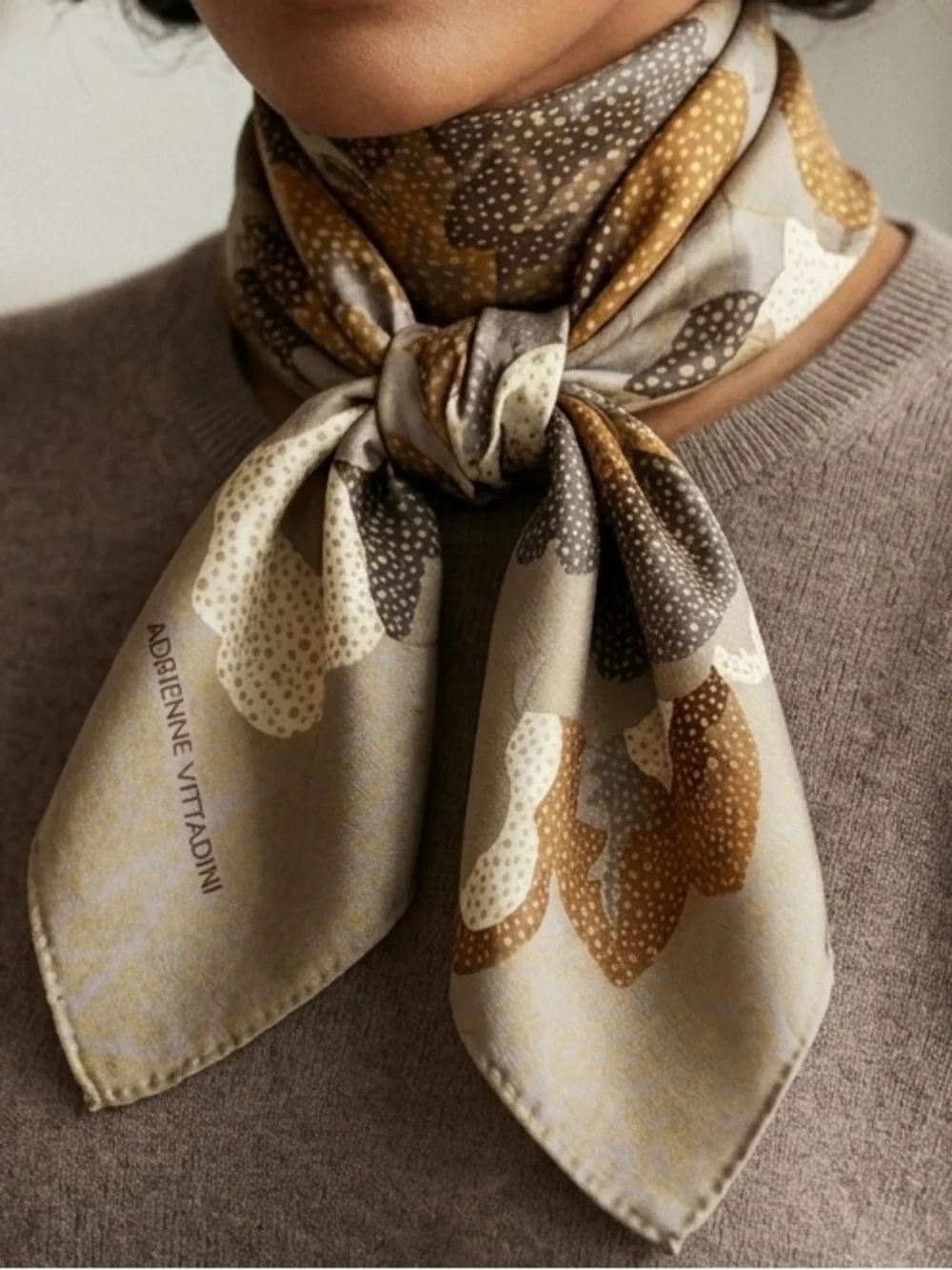 Vintage Adrienne Vittadini Silk Floral Scarf
